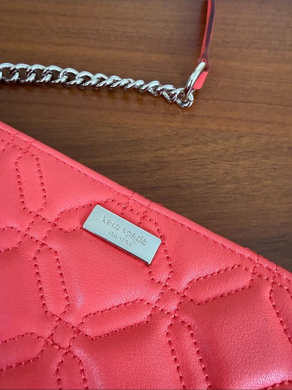 Kate Spade Quilted Coral Crossbody Shoulder Bag - Women's Fashion